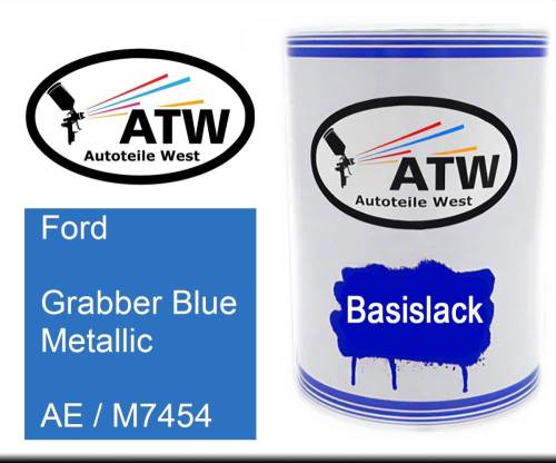 Ford, Grabber Blue Metallic, AE / M7454: 500ml Lackdose, von ATW Autoteile West.